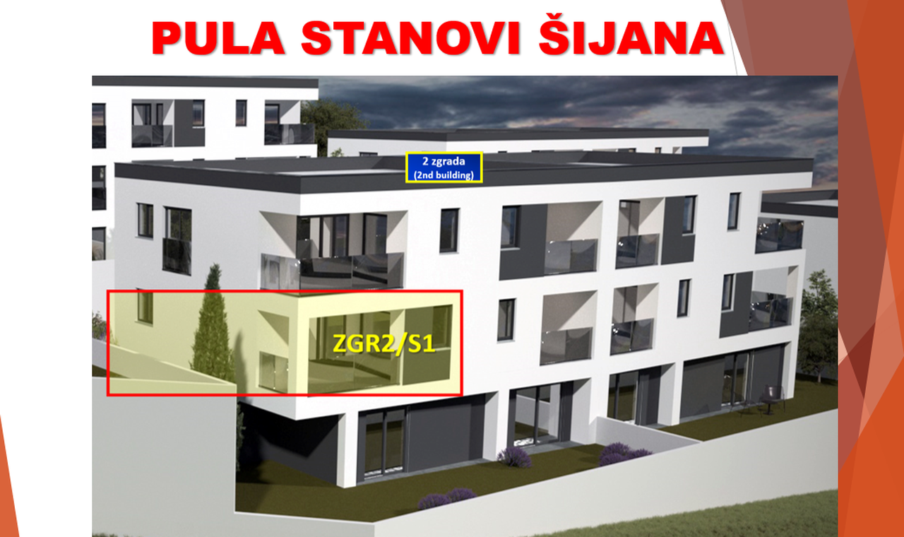 Dvosoban stan u ponudi u Šijani (Pula) za 125.000 eur, 55,02 m2,  parkirno mjesto, ostava!